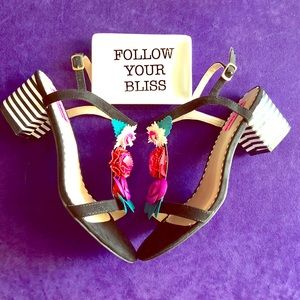 Adorbs NEW Betsey Johnson Striped Heel Sandal